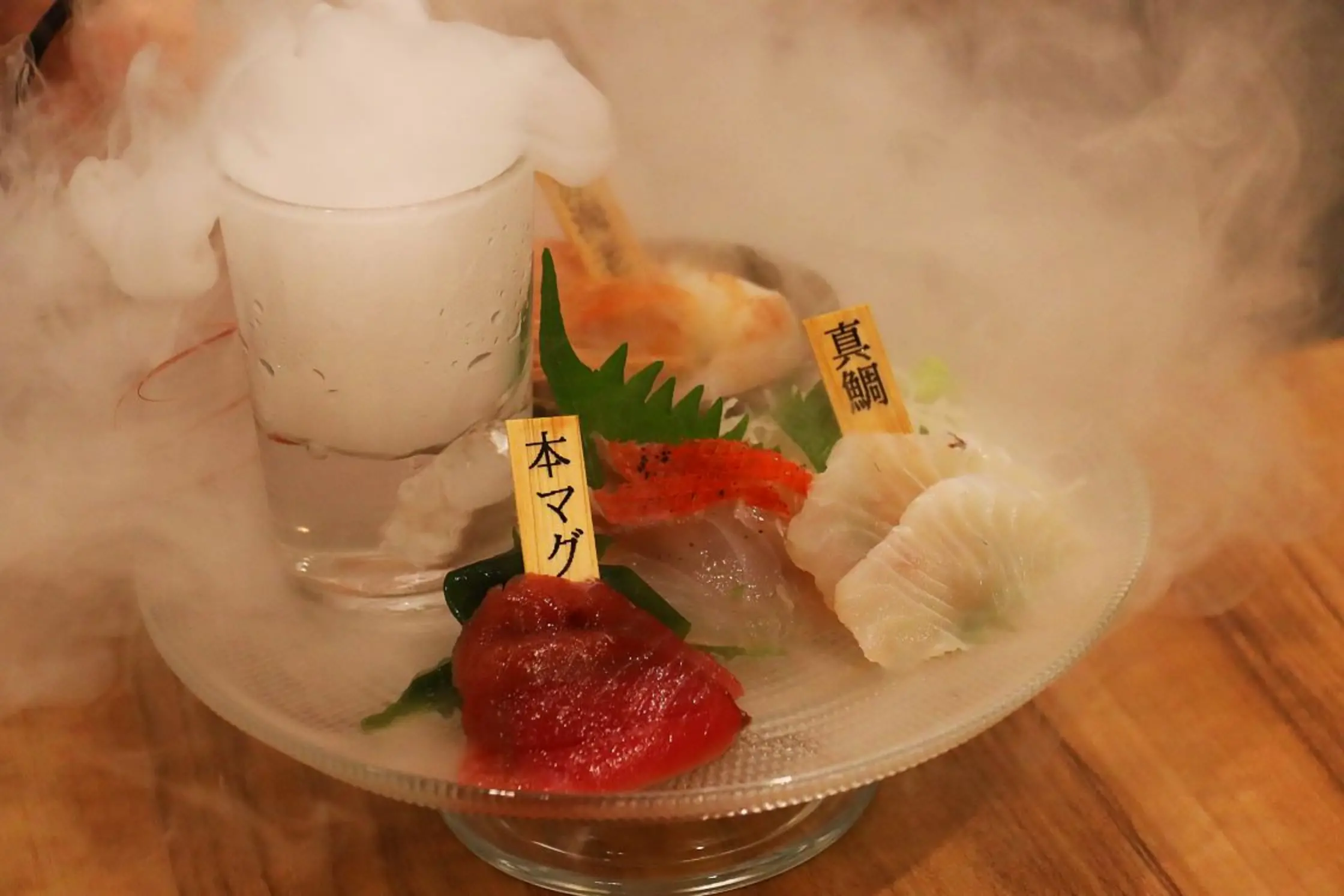 Sashimi served with drama