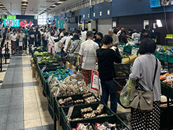 野菜即売会の開場の様子