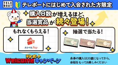 テレボートWelcomeキャンペーン実施中！