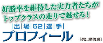 好勝率を維持した実力者たちがトップクラスの走りで魅せる！　プロフィール