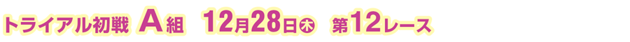トライアル初戦 A組　12月28日（木）　第12レース