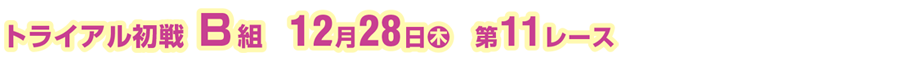 トライアル初戦 B組　12月28日（木）　第11レース